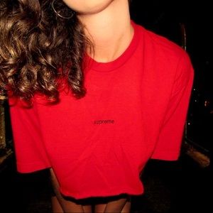 AUTHENTIC SUPREME “F*** THE WORLD” CROP TOP